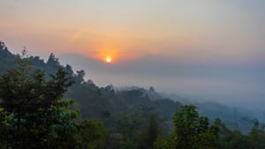 Sunrise Between Two Volcanoes